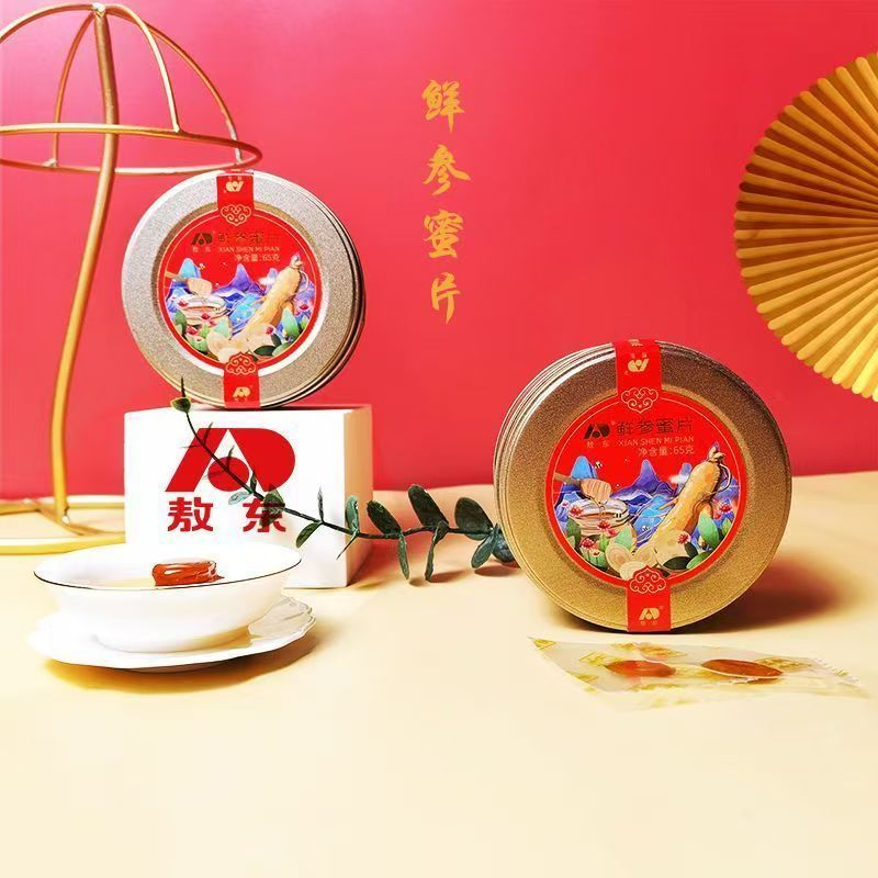敖东鲜参蜜片即食滋补人参蜂蜜送礼佳品零食年货礼品 65g*1罐