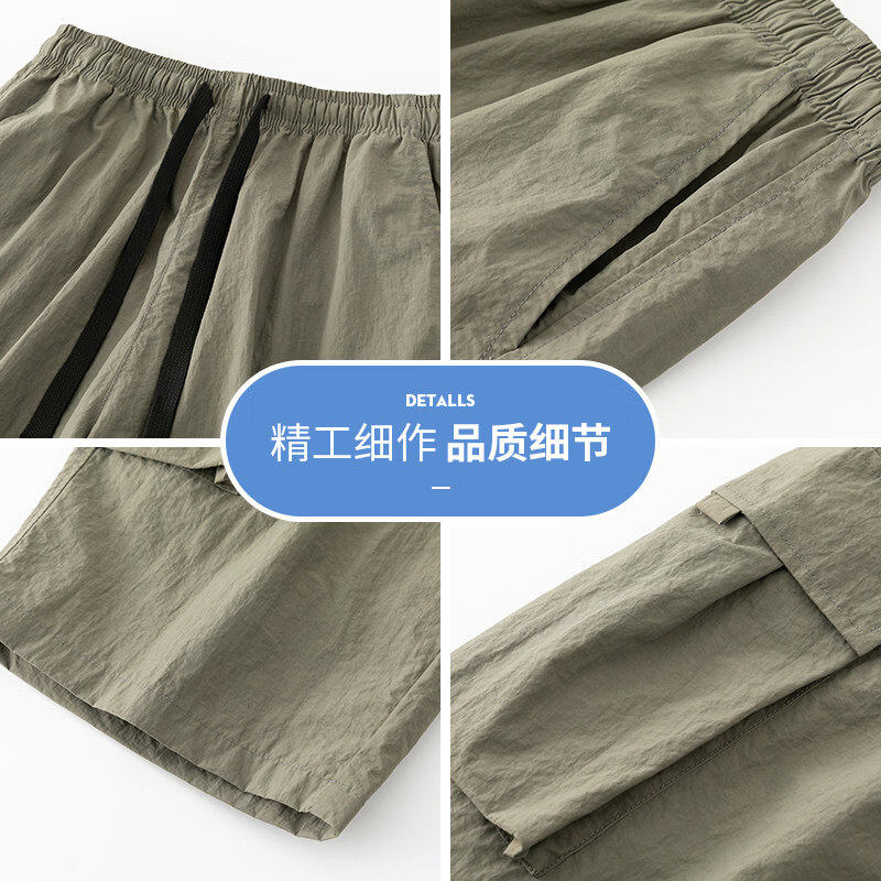 猫人七分裤男款夏季薄款冰丝休闲裤男士宽松运动中裤工装7分裤子 09黑色 七分裤 3XL 推荐155-175斤