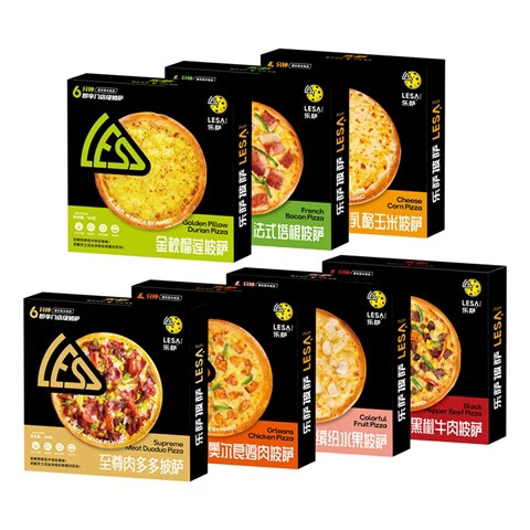 乐萨披萨7英寸加热即食家用商用披萨半成品儿童早餐速食比萨饼 净重170g*7盒全家福口味混合
