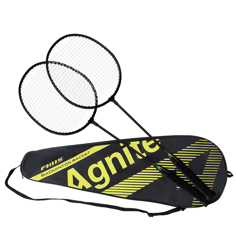 得力羽毛球拍套装超轻全合金碳素双拍正品儿童学生成人专业耐打拍 【黑色2支】分体拍-耐打耐用+拍包