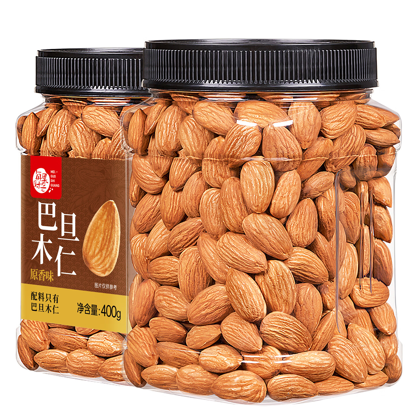 每果时光巴旦木仁400g原味无添加大杏仁扁桃仁每日坚果干果休闲零食