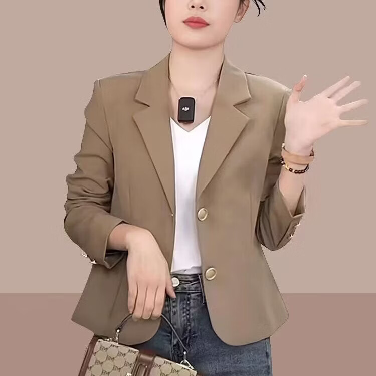 【专柜品质】短款小西装外套女春秋小香风2026新款感休闲小个子 咖啡色 【高品质】 M （建议100-110斤）