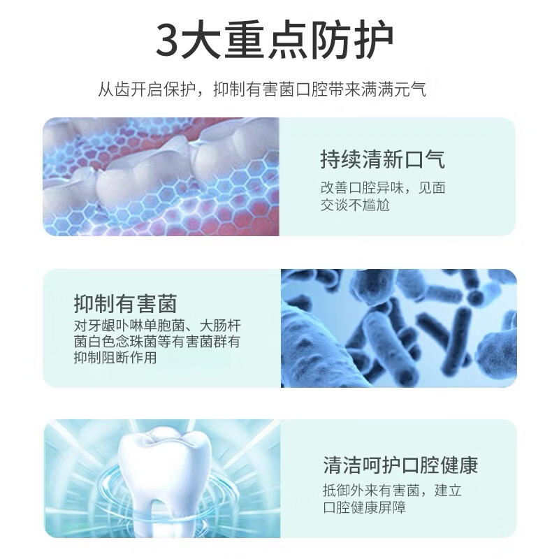 安冠宁口腔抑菌膏改善口臭溃疡护龈炎症等口腔问题药房同款牙膏 100g/盒 3盒周期装