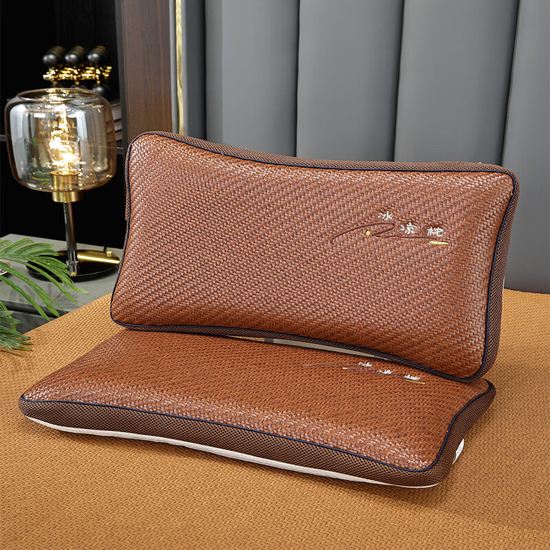 恒源祥枕头PE藤凉感慢回弹记忆棉护颈枕头舒适透气柔软深度睡眠成人枕芯 【PE藤+记忆棉】-冰凉立体枕 单只 35*55cm【高8cm】