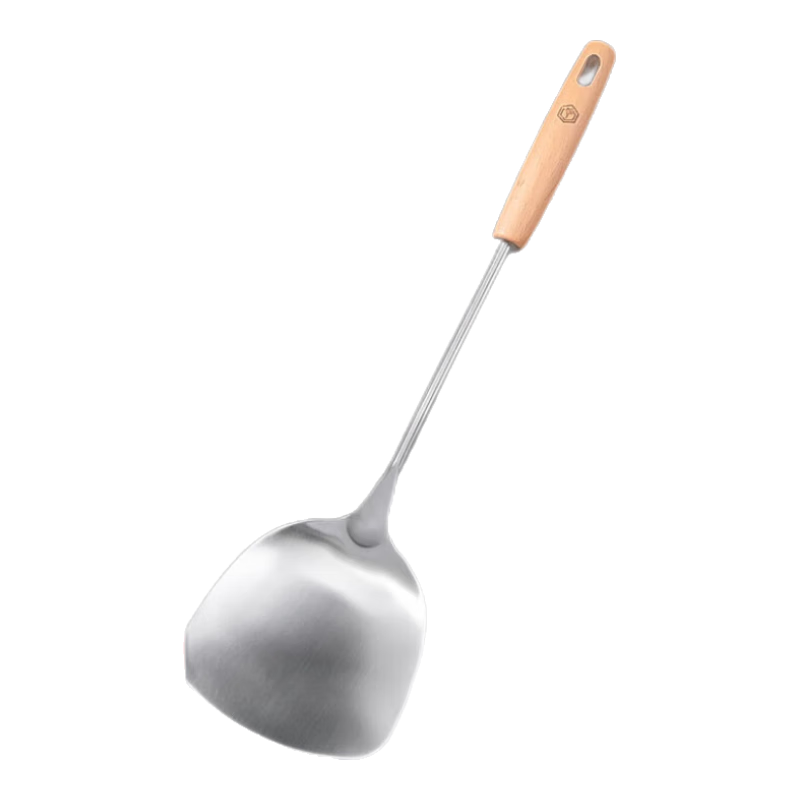 京东京造 锅铲 304不锈钢炒菜铲家用厨房榉木手柄【加长防烫】