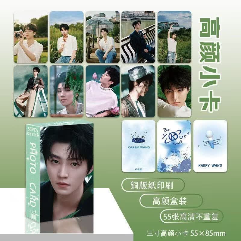 王俊凯高清图案高颜值小卡55张盒装LOMO卡周边新款写真集收藏小卡 王俊凯【送男女闺蜜礼品袋装】 55张卡+收纳盒+卡膜+卡册