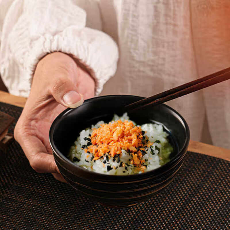 日式碗感陶瓷米饭碗吃饭碗汤碗家用餐具碗碟调料碗小碗 4.5寸直边米碗B款-白昼