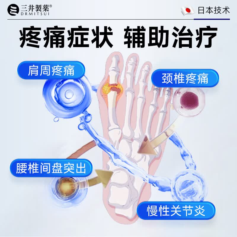 三井制药痛风远红外骨痛冷敷凝胶贴治疗尿酸去结晶关节止痛30克 3支装赠2支【巩固装】适合尿酸600-800患者