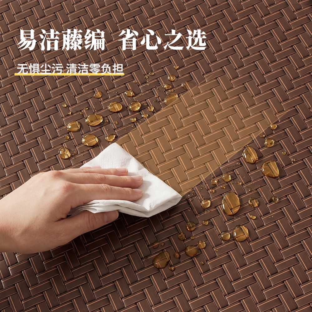 茨米克洛藤椅躺椅午休椅可折叠办公室可坐可躺大承重老人懒人家用夏季结实 【加粗全方管】藤编灰+蓝格绒垫+脚垫绷带+承重600斤