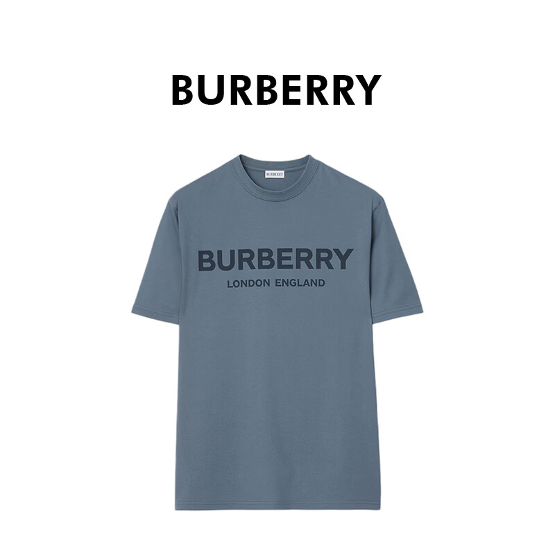 BURBERRY巴宝莉男士碳蓝色徽标装饰短袖T恤81115991 L 礼物父亲节