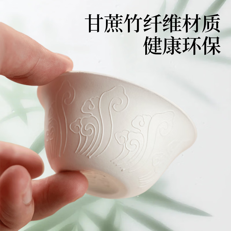 雾玺(wuxi)教师节礼物一次性杯子加厚食品级功夫茶杯高档商务接待露营水杯 白色压手杯 200只/4盒
