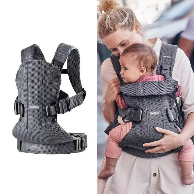 BabyBjorn 嬰兒背帶one&harmony新生兒寶寶外出抱娃神器解放雙手 one-深灰色