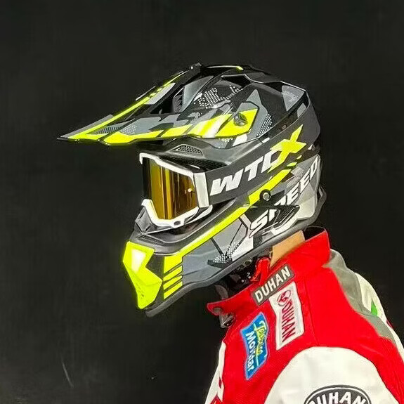 WTCX越野盔头盔拉力山地骑行摩托车全盔男女机车四季通用新国标3C 亮黑(WTCX风镜) XXL