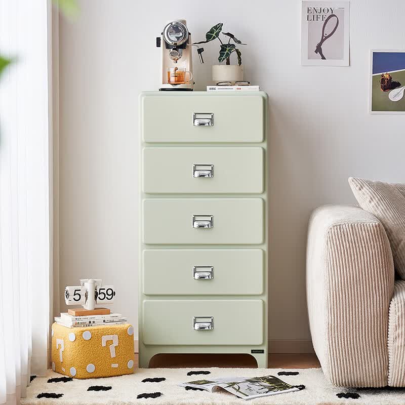 全友（QUANU）家居现代简约斗柜家用收纳置物储物柜子客厅沙发边柜卧室床头柜 薄荷绿|五斗柜