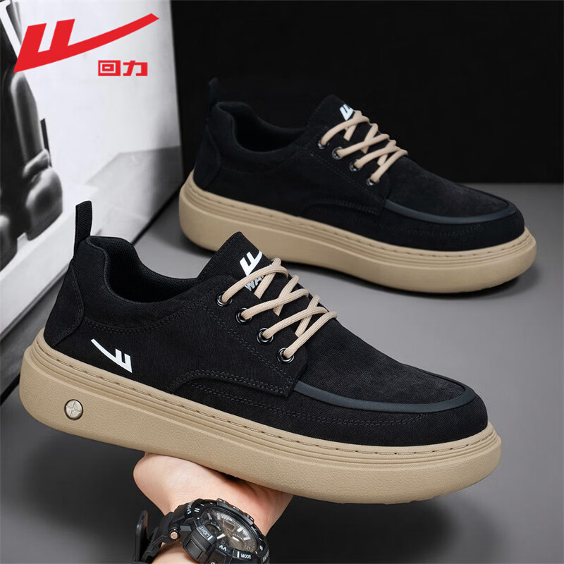回力（Warrior）帆布鞋男2026新款夏季男士休闲软底爸爸布鞋不累脚老北京布鞋 黑色 42