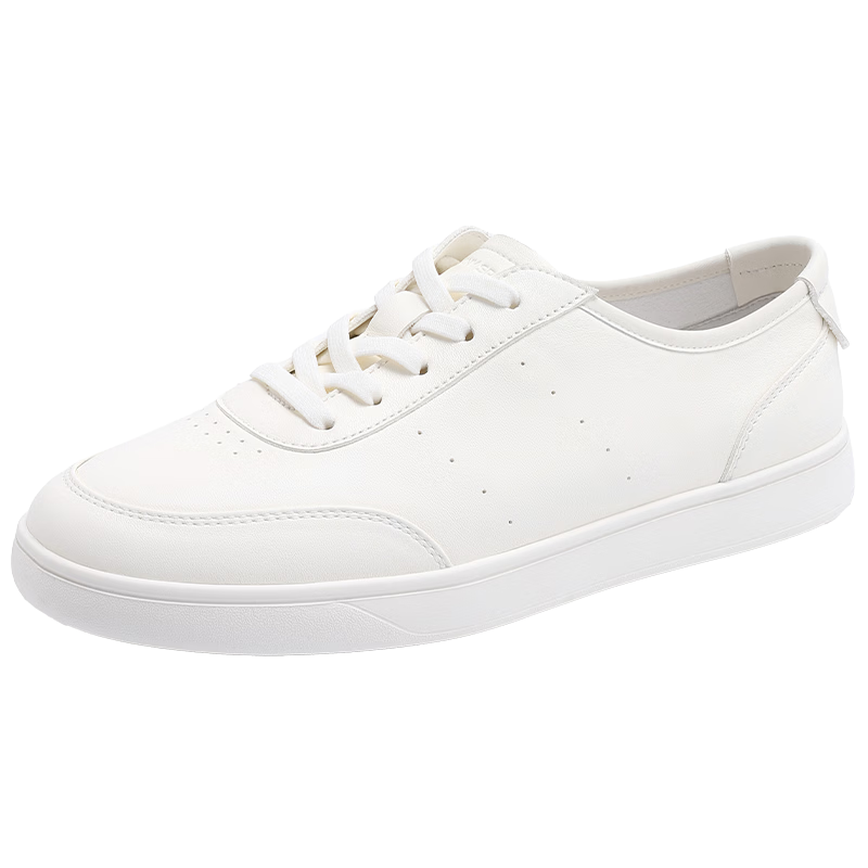 卓诗尼时尚休闲鞋真皮男鞋SPACE2026春季新款小白鞋轻便板鞋男士白色41