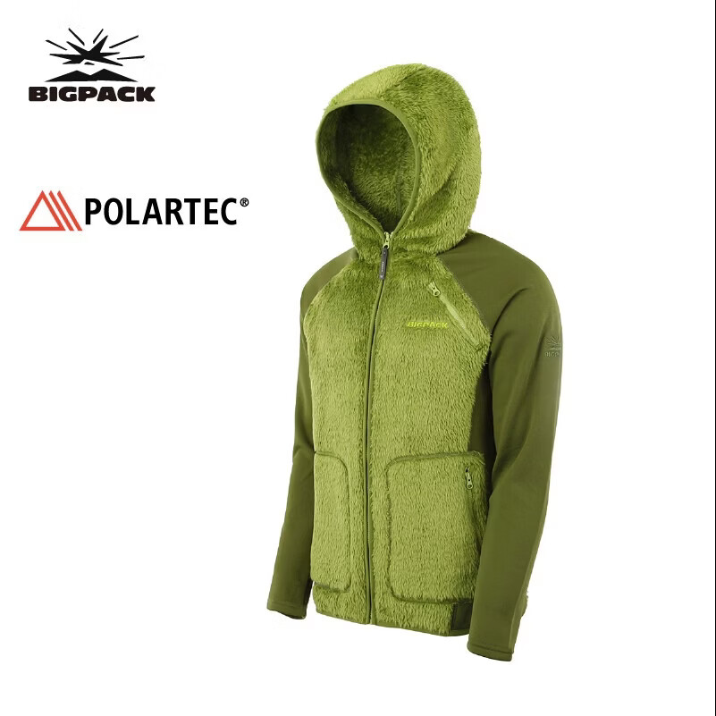 派格上衣男款毛猴抓绒衣叠穿保暖夹克户外登山服外套内胆保暖 绿色 S