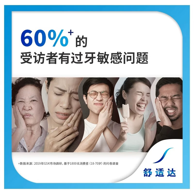 舒适达抗敏感劲速护理牙膏120g含氟口气清新清洁舒缓牙齿敏感防蛀 1支装