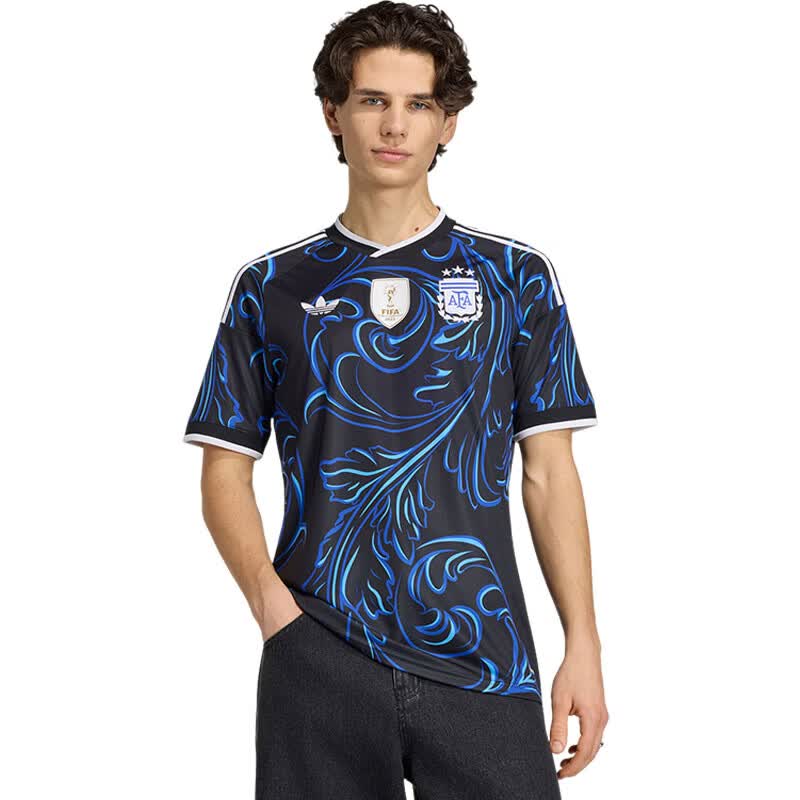 阿迪达斯（adidas）男子阿根廷2026世界杯客场球迷版足球球衣运动短袖T恤JM8395 JM8395 3XL