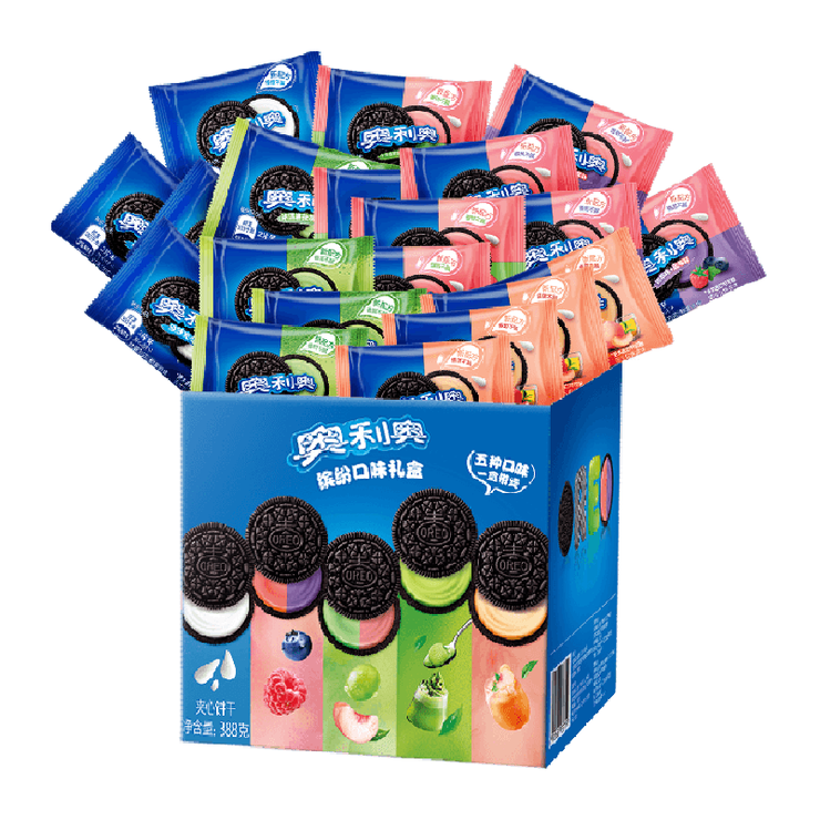 奥利奥（Oreo）夹心饼干五口味混合五彩斑斓礼盒夏日限定礼盒 奥利奥夹心饼干五口味混合388g