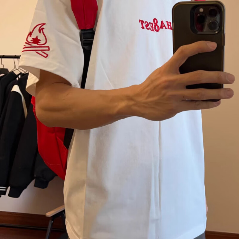 重磅字母小火苗短袖T恤男女夏季纯棉半袖潮流美式情侣上衣男装 黑色 3XL 【推荐165-180斤】