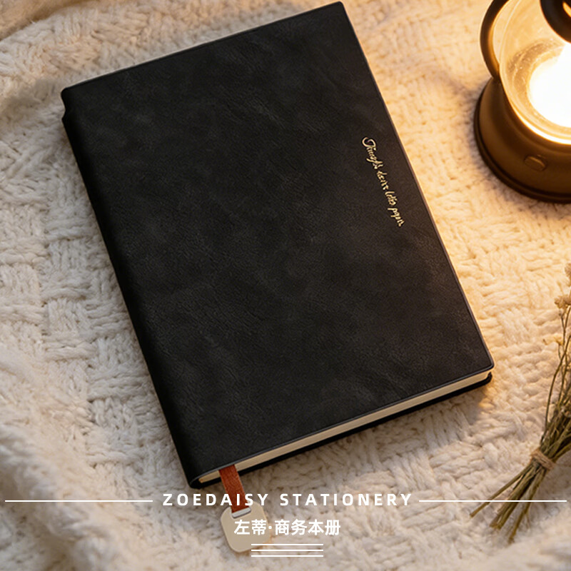 左蒂【免费刻字】复古羊巴皮商务笔记本子A5/B5高颜值记事本加厚日记本文具办公会议便携记录本 可定制
