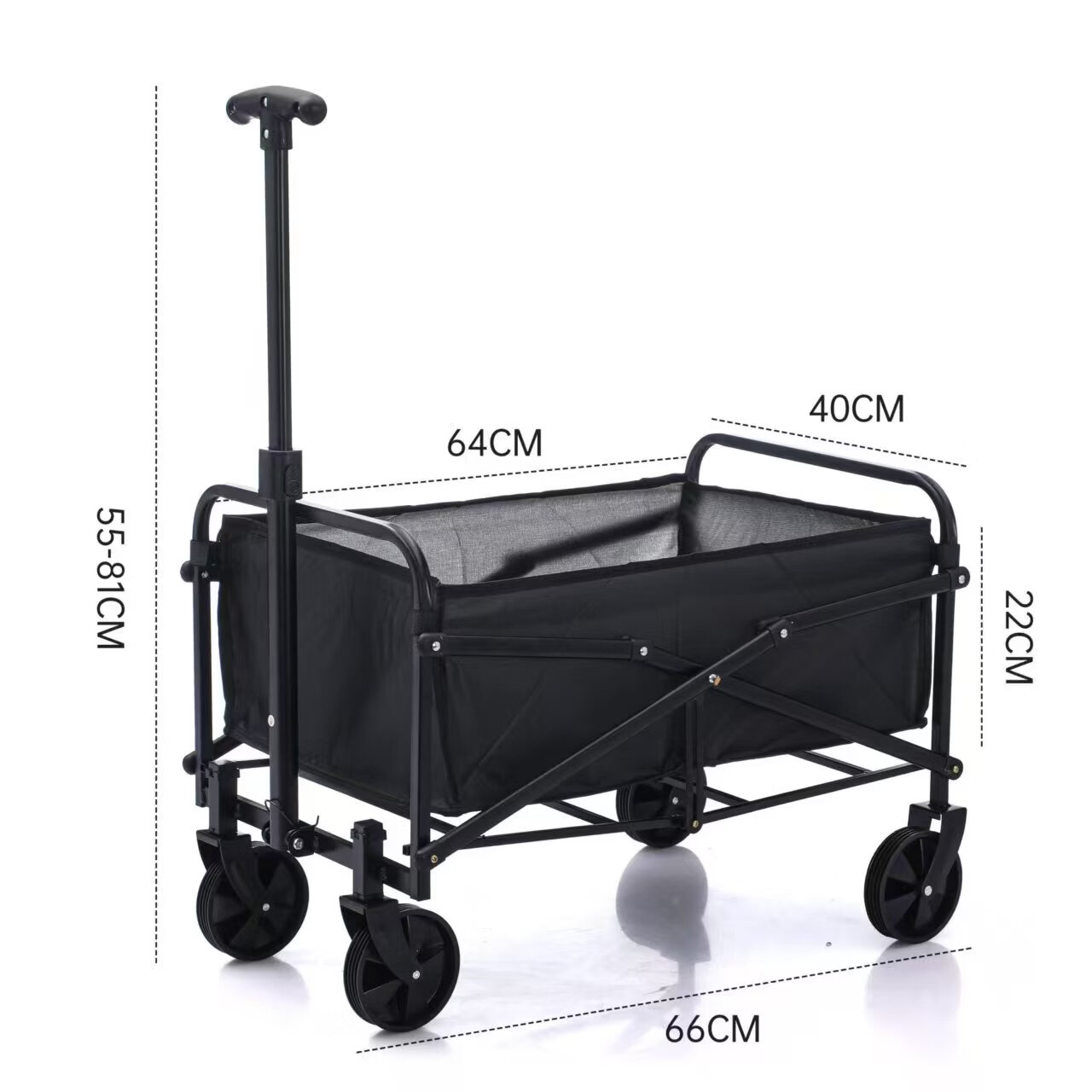 户外露营车折叠小推车营地装备拉车便携拉货买菜手拉车 煤炭黑【简易越野款】5寸万向轮