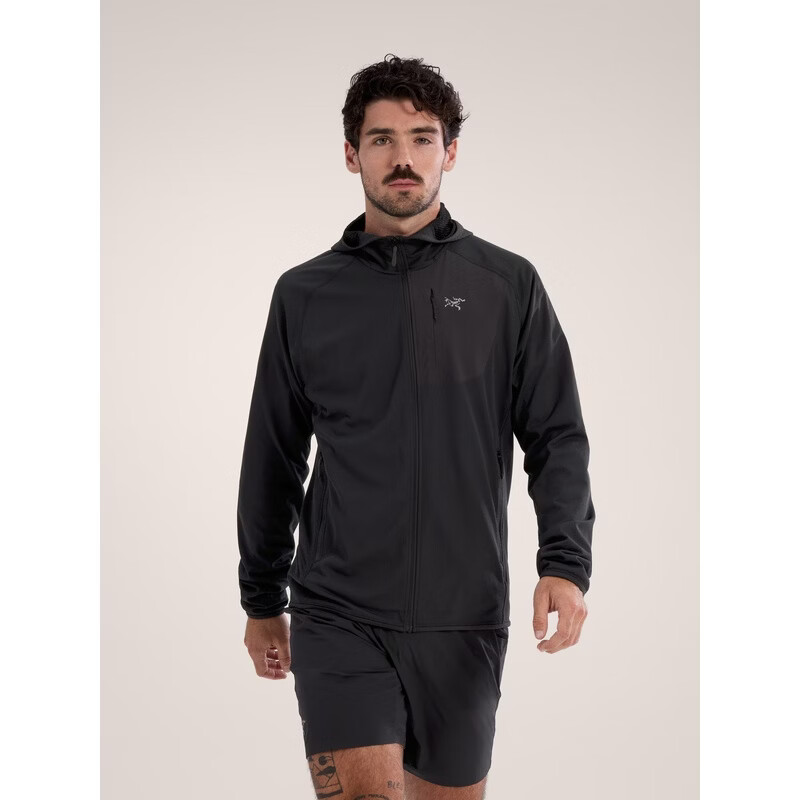 始祖鸟（ARC'TERYX）男士黑色涤纶徽标DELTA拉链连帽夹克X000007743-BLACK 法国直邮