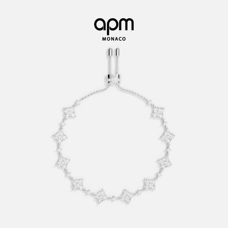 APM Monaco【520礼物】闪耀可调节四叶草手链情侣时尚生日送女友老婆