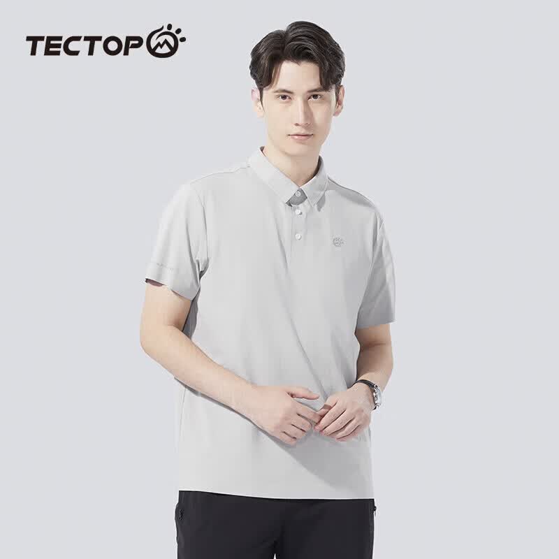 探拓(TECTOP)户外速干短袖POLO衫男春夏透气弹力运动吸汗打底衫商务休闲T恤男 玉頩色【polo衫T恤 XL