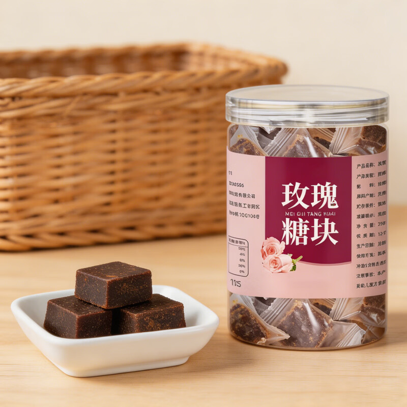 八百方古法手工土法熬制红糖块红蔗糖可泡水泡茶冲饮独立小包 玫瑰糖块 100g*1罐