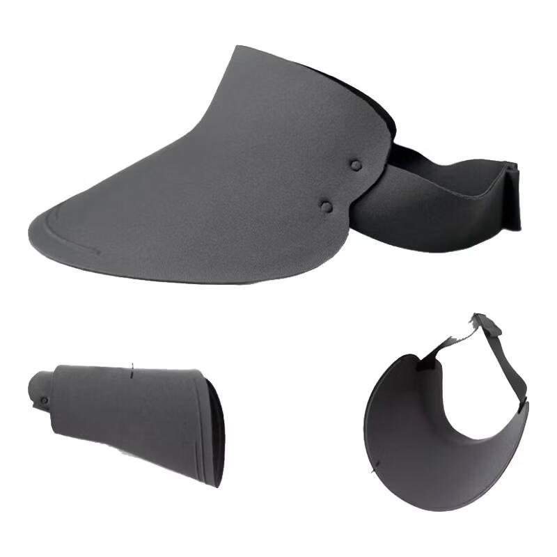 帽子无痕一体防晒帽女夏季可卷空顶冰丝遮阳帽防紫外线骑车渔夫帽 牛角扣-深灰色