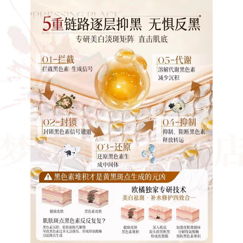 思亚希咖角精华祛斑抗氧化嫩肤提亮去黄改善暗沉肤色滋润保湿熬夜暗沉 2盒 硬核净斑 越抹越白 官方直售