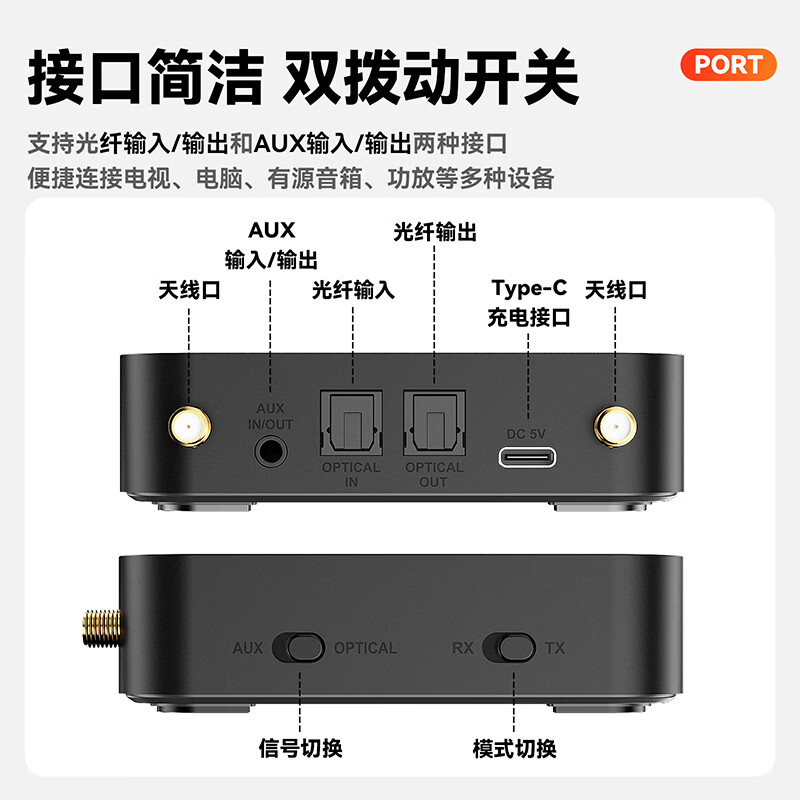 雷翼（RAYEE）数显式蓝牙接收器转音箱响功放机光纤输入输出U盘播放连2个设备电视电脑音频发射适配器 旗舰版-送全套线材 【听歌42小时+光纤输入/输出+歌词显示】
