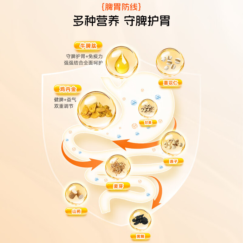 遇善恩牛脾肽鸡内金葡萄糖酸锌特膳饮益生菌专注脾胃养护儿童口服液 牛脾肽呵护肠胃 12瓶*1盒