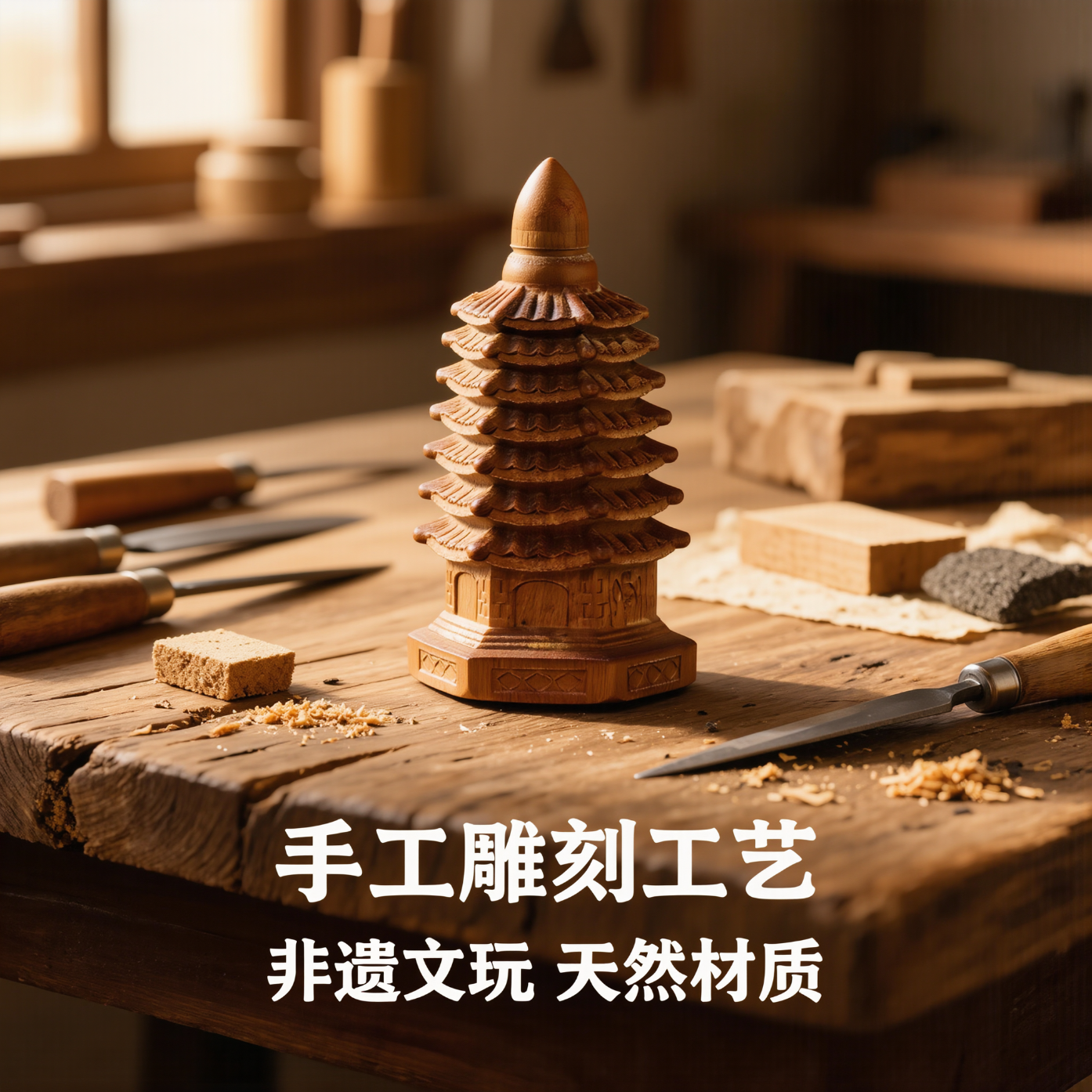 武当山雷击枣木文昌塔挂件 包挂车挂智慧挂饰 国风文玩随身挂吉祥饰品 枣木文昌塔智慧挂饰