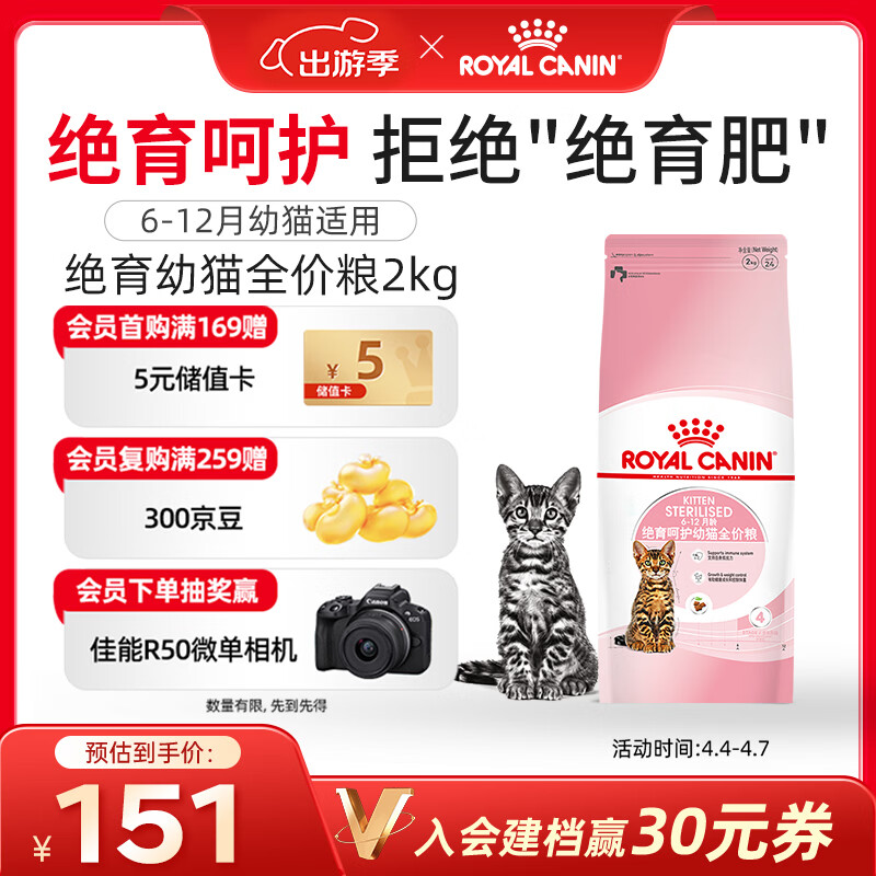 皇家绝育幼猫粮 KS34 通用粮 6-12月 2KG