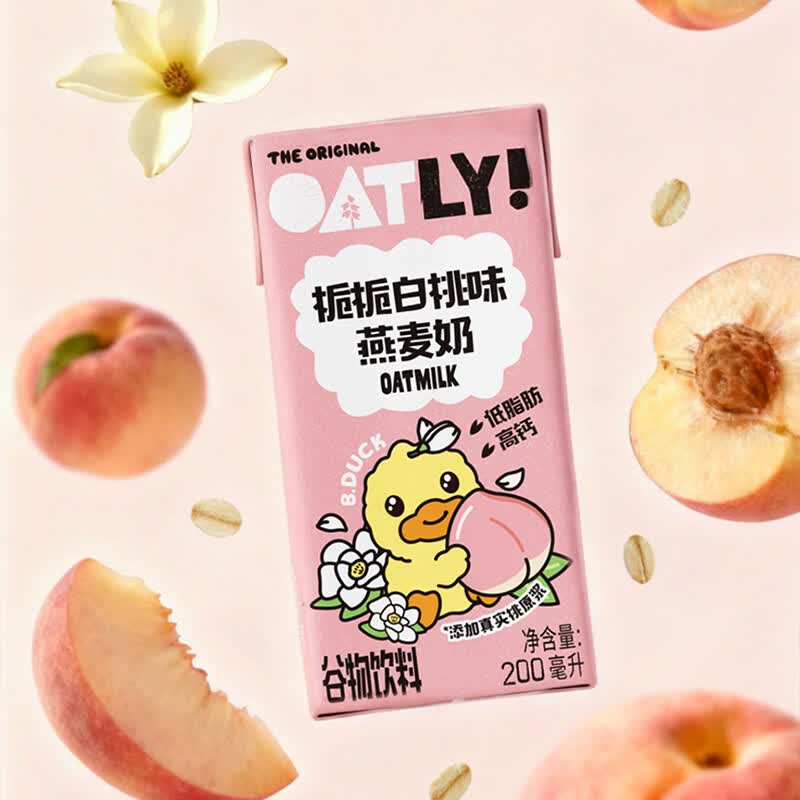 OATLY新品特浓抹茶燕麦奶&白桃风味奶 白桃风味奶200ml*6