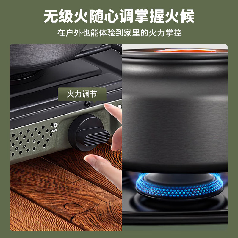 THOMSON卡式炉分体折叠防爆猛火露营炊具户外便携卡磁炉燃气炉家用HS-A3 绿色