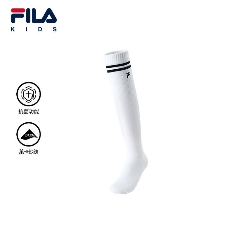 FILA【抗菌功能】斐乐儿童袜2026年夏季新款中性中大童显瘦及膝袜 标准白-WT 7-8岁 M
