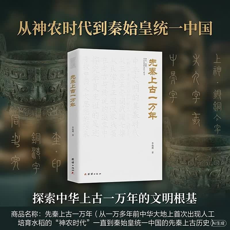 先秦上古一万年（从一万多年前中华大地上首次出现人工培育水稻的“神农时代”一直到秦始皇统一中国的先秦上古历史，）
