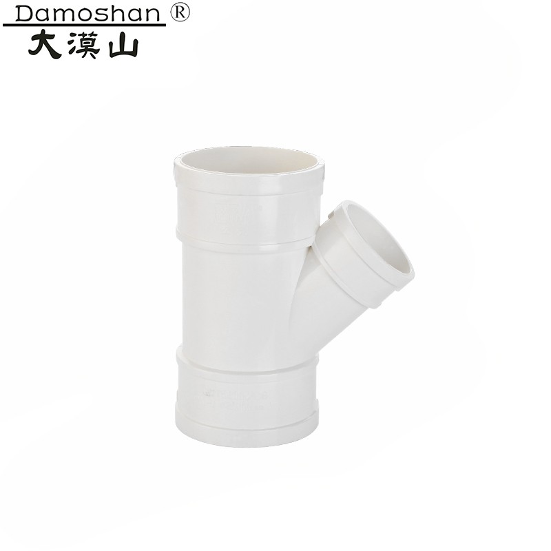 大漠山(damoshan) pvc排水管45度y型斜三通顺水三通下水管配件等径 75