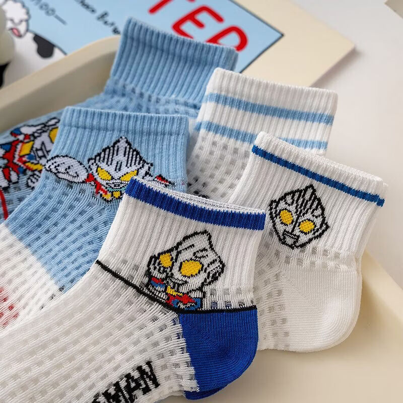 清洁JTT 蓝色奥特曼(5双装) 2-5岁适合鞋码19-25