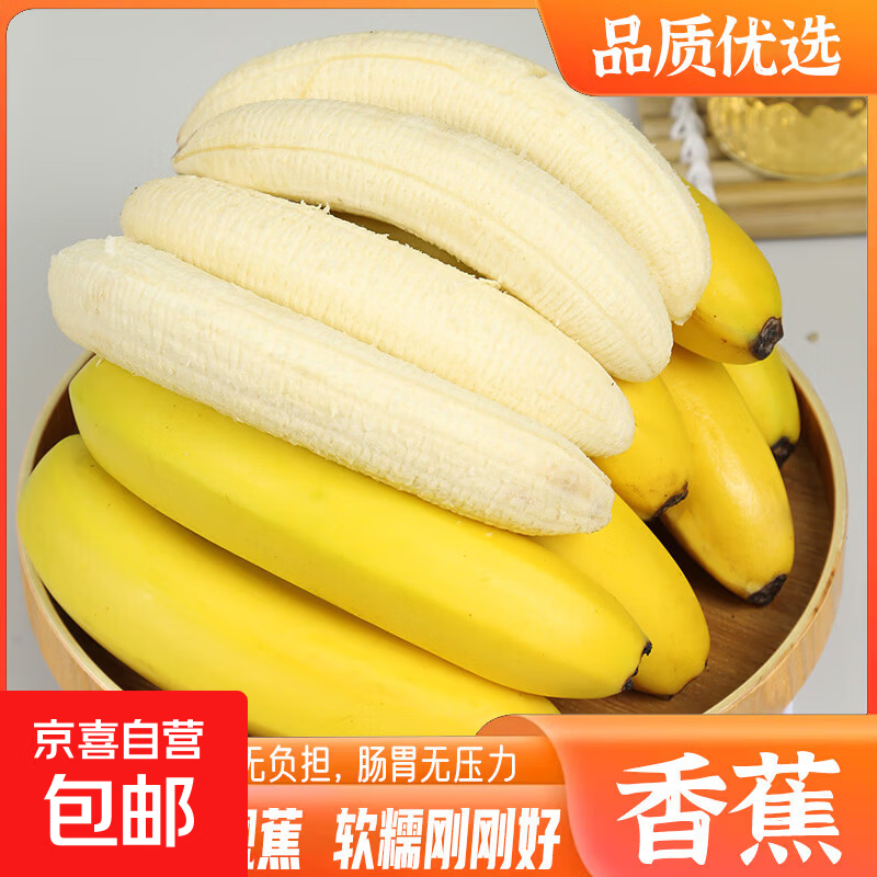 京喜加【当季新鲜】高山甜香蕉正宗当季水果现摘现发软糯香甜一整箱带箱 高山香蕉   带箱1斤