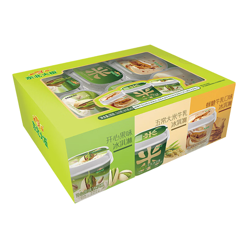 东北大板冰淇淋 杯装六合一 混合口味85g*6杯 家庭装 杯装组合 冰淇淋