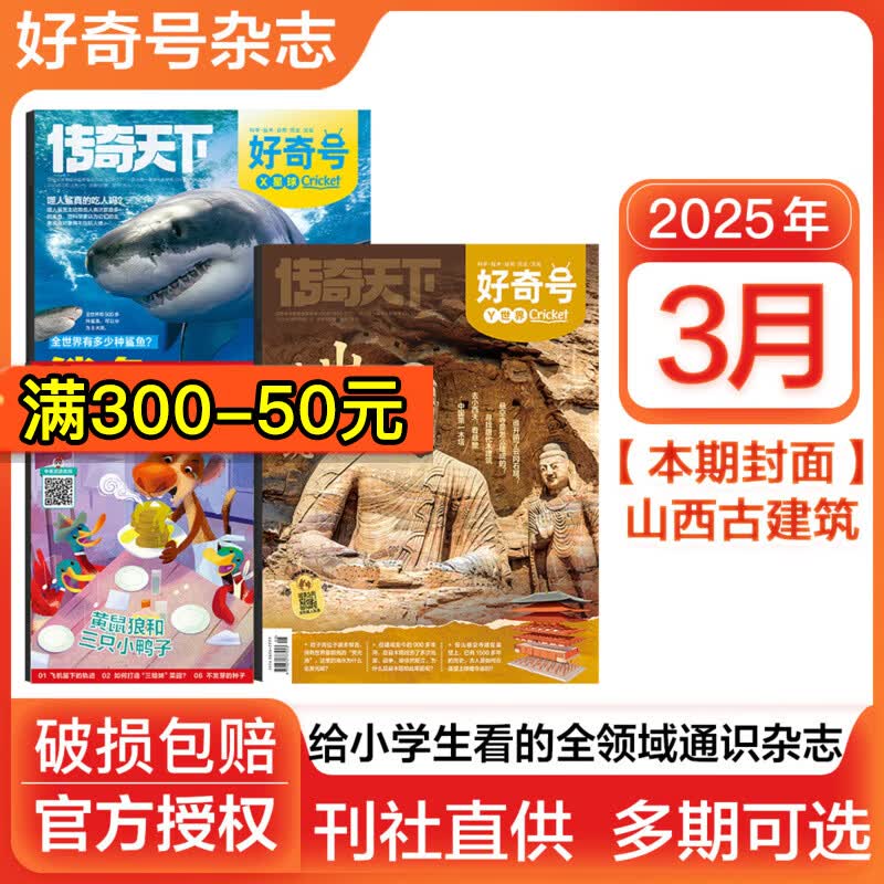 【多期可选】好奇号杂志2026年/2025年/2024年/2023年/2022年青少年科普期刊杂志大历史系列 2025年3月（3本装）山西古建筑