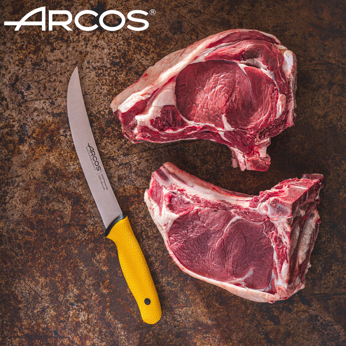 ARCOS西班牙原装进口屠宰弯刃肉刀不锈钢锋利耐用屠宰刀 短款