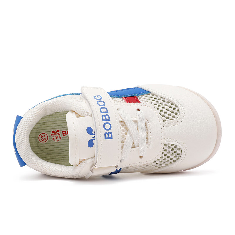 巴布豆童鞋秋季男宝宝儿童学步鞋夏款软底轻便2025新款女童机能鞋 米/皇家蓝（单网）62074 23 适合脚长13.8cm