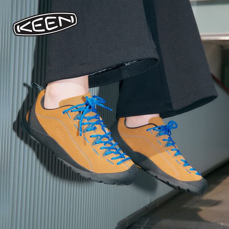KEEN【经典款】JASPER 女子轻户外山系城市露营防滑舒适穿搭休闲鞋 香料棕/印度蓝-1004337 女 38