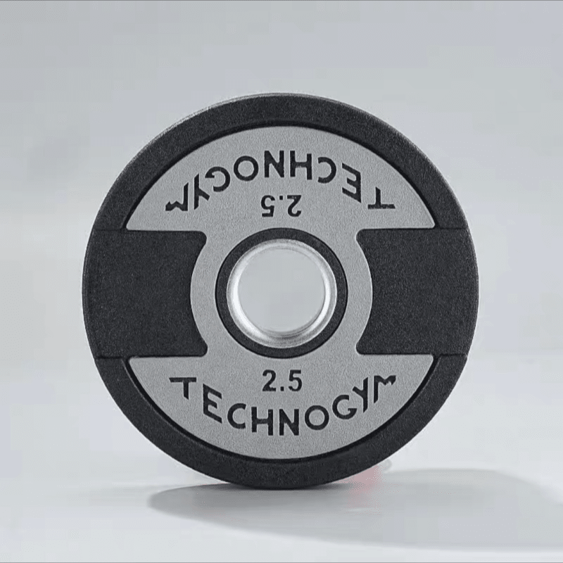 泰诺健（Technogym）PU杠铃片健身房商用家用包胶杠铃片大孔奥杆男女通用手抓片 2.5kg 一对(总重5KG)